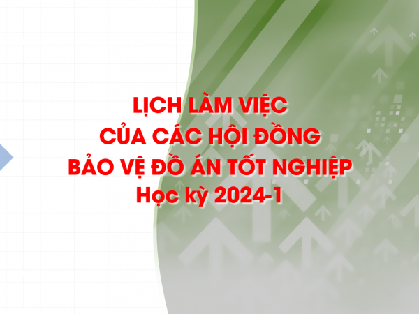 THÔNG BÁO: LỊCH LÀM VIỆC CỦA CÁC HỘI ĐỒNG BẢO VỆ ĐỒ ÁN TỐT NGHIỆP HỌC KỲ 2024-1