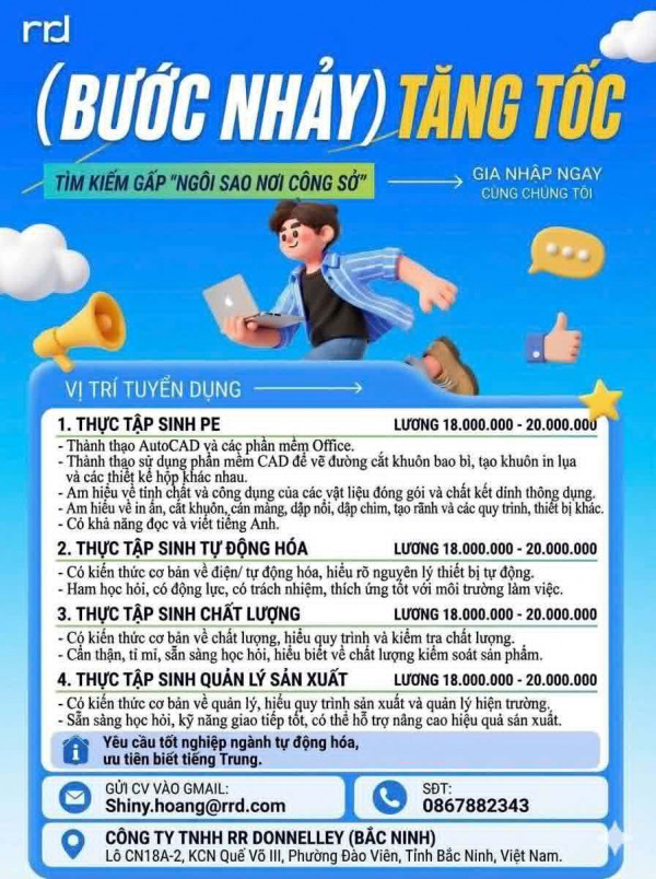 Công ty TNHH RR DONNELLEY (Bắc Ninh) tuyển dụng
